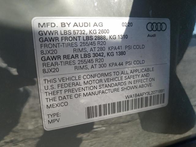 2020 AUDI SQ5 PREMIU WA1B4AFY3L2071891