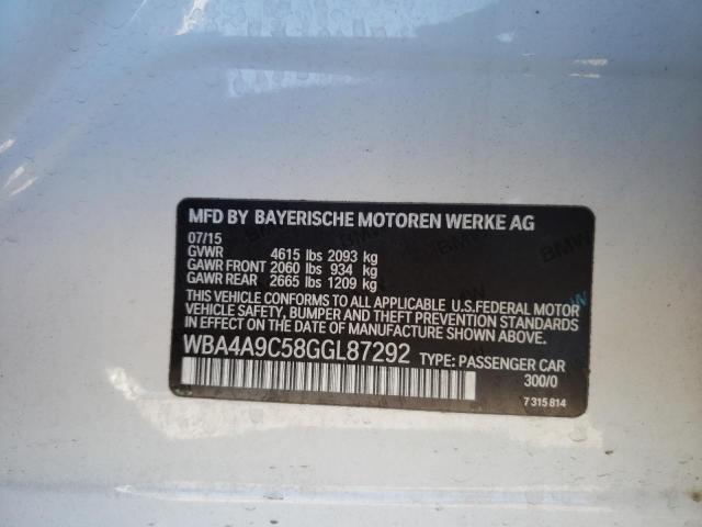 2016 BMW 428 I GRAN WBA4A9C58GGL87292