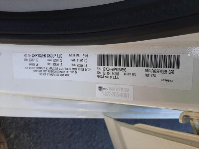 2010 DODGE AVENGER SX 1B3CC4FB0AN108998