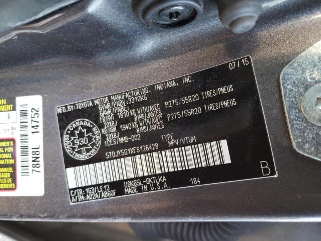 2015 TOYOTA SEQUOIA LI 5TDJY5G1XFS126428