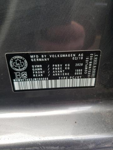 2018 VOLKSWAGEN GOLF R WVWVF7AU3JW209066