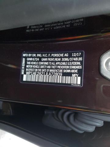 2018 PORSCHE CAYENNE SE WP1AE2A21JLA72809
