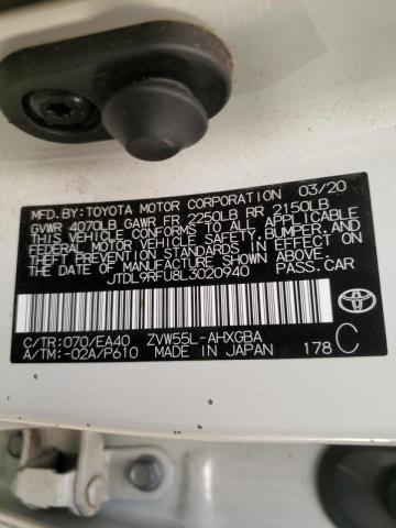 2020 TOYOTA PRIUS LE JTDL9RFU8L3020940