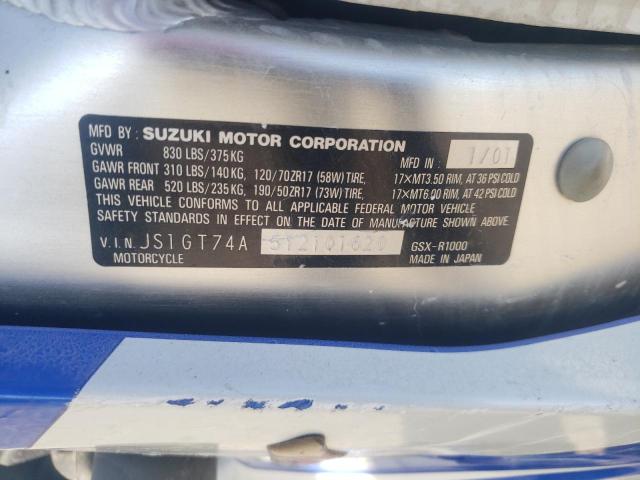 2001 SUZUKI GSX-R1000 JS1GT74A512101620