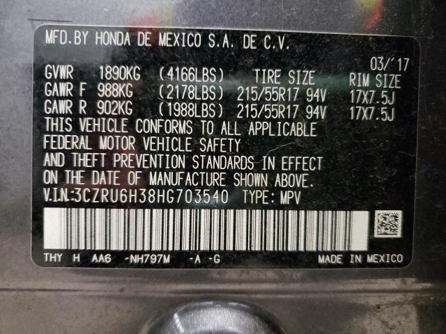 2017 HONDA HR-V AWD 3CZRU6H38HG703540
