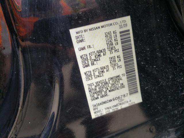 2010 NISSAN ARMADA SE 5N1BA0ND2AN606787