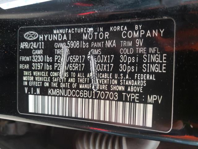2011 HYUNDAI VERACRUZ KM8NUDCC6BU170703