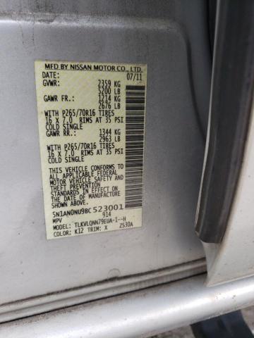 2011 NISSAN XTERRA OFF 5N1AN0NU9BC523001