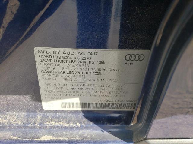 2017 AUDI A4 ALLROAD WA18NBF40HA159868
