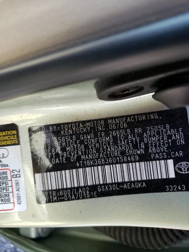 2006 Toyota Avalon Xl VIN: 4T1BK36B36U158469 Lot: 67879811