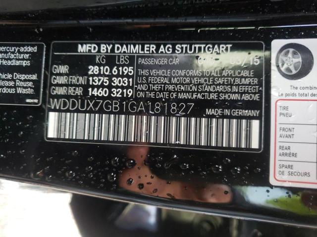 2016 MERCEDES-BENZ S MERCEDES WDDUX7GB1GA181827