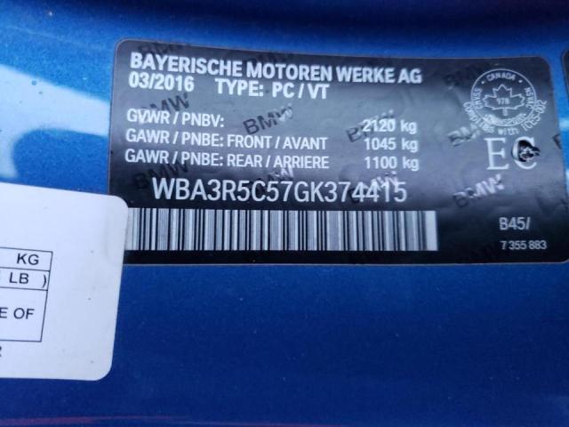 2016 BMW 435 XI WBA3R5C57GK374415