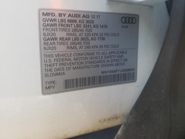 VIN WA1VAAF71JD028035 2018 Audi Q7, Prestige no.10