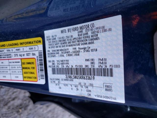 2019 LINCOLN MKZ RESERV 3LN6L5MU5KR633619