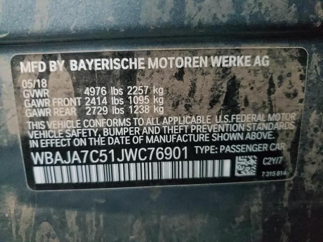 2018 BMW 530 XI WBAJA7C51JWC76901