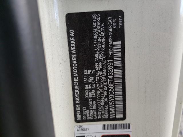 2014 MINI COOPER ROA WMWSY9C58ET432691