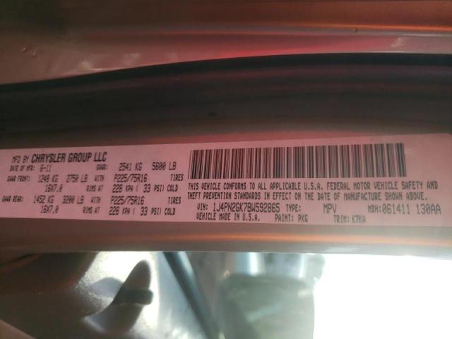 2011 JEEP LIBERTY SP 1J4PN2GK7BW592865