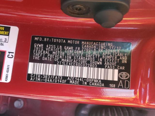 2013 TOYOTA MATRIX 2T1LE4EE6DC022803