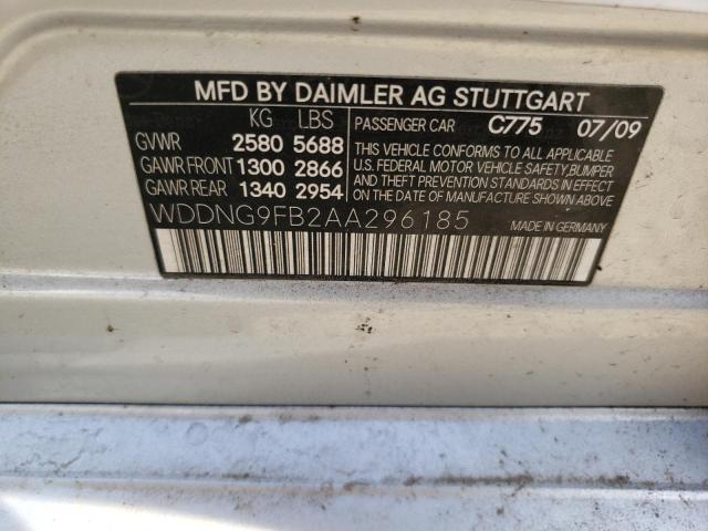 2010 MERCEDES-BENZ S 400 WDDNG9FB2AA296185