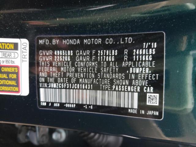 2018 HONDA CLARITY TO JHMZC5F31JC016431