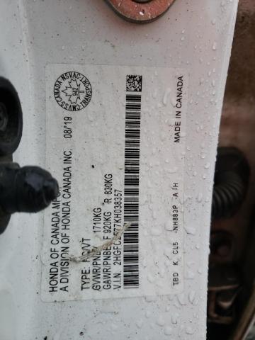 2HGFC2F77KH038357 Honda Civic Ex 2019. Фото: 9