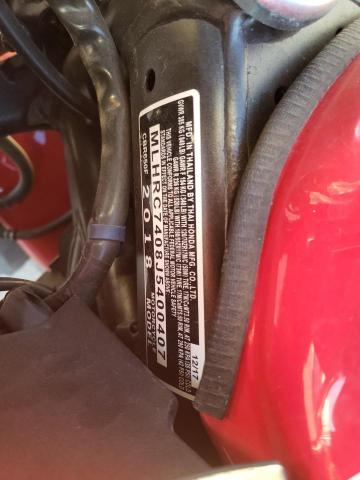 2018 HONDA CBR650 F MLHRC7408J5400407