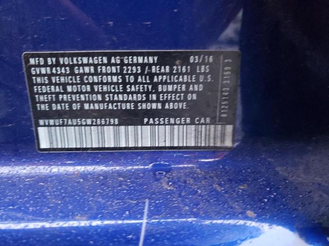 2016 VOLKSWAGEN GOLF R WVWUF7AU5GW286798