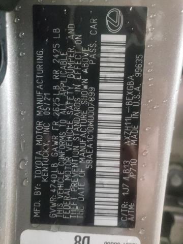 2021 LEXUS ES 300H LU 58AEA1C10MU007899