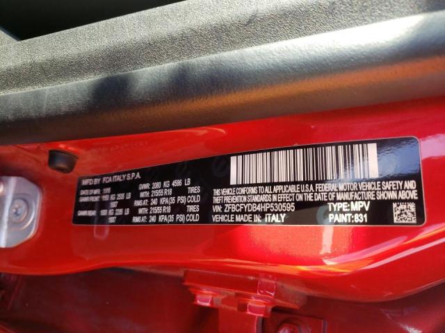 2017 FIAT 500X LOUNG ZFBCFYDB4HP530595