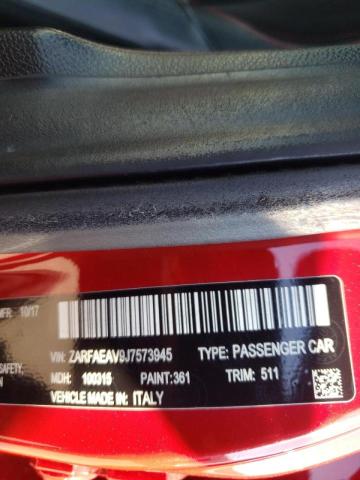 2018 ALFA ROMEO GIULIA QUA ZARFAEAV9J7573945