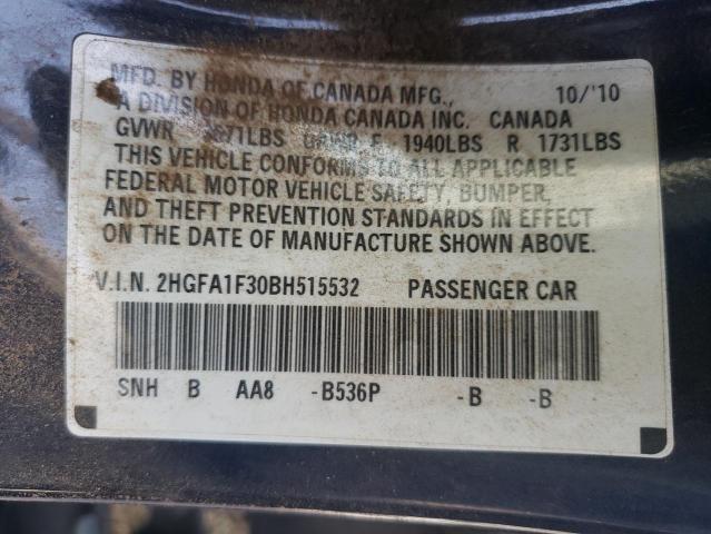 2011 HONDA CIVIC VP 2HGFA1F30BH515532