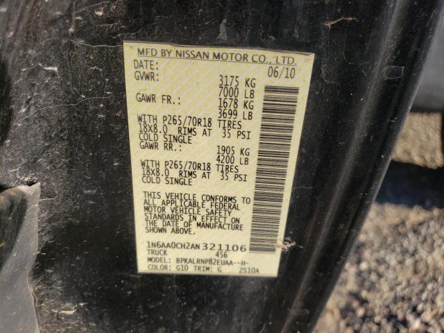 2010 NISSAN TITAN XE 1N6AA0CH2AN321106