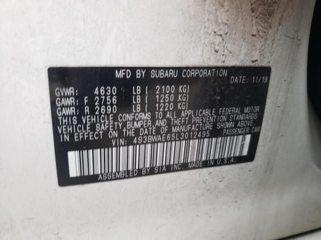 2020 SUBARU LEGACY PRE 4S3BWAE65L3012495