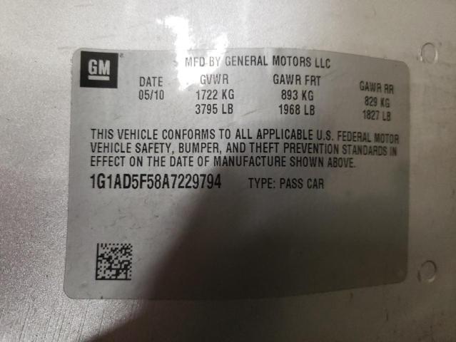2010 CHEVROLET COBALT 1LT 1G1AD5F58A7229794