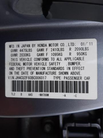 2011 ACURA TSX JH4CU2F60BC006017