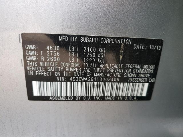 2020 SUBARU LEGACY SPO 4S3BWAG61L3008408