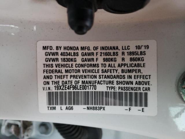 2020 HONDA INSIGHT TO 19XZE4F96LE001770