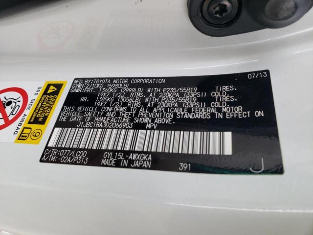 2013 LEXUS RX 450 JTJBC1BA3D2066903