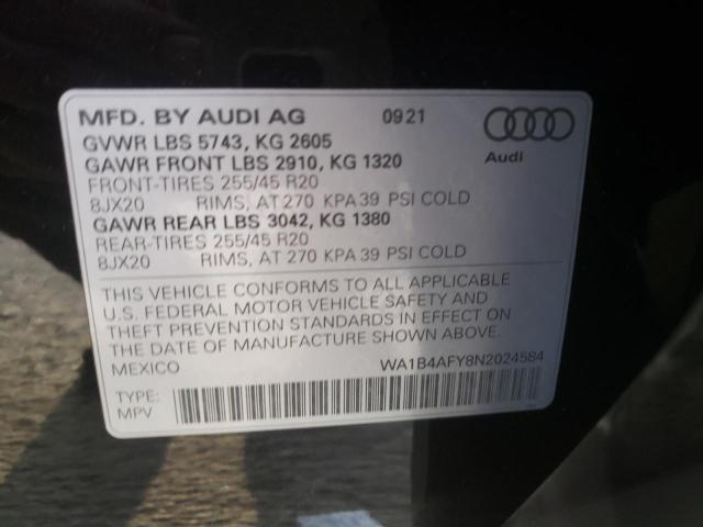 2022 AUDI SQ5 WA1B4AFY8N2024584