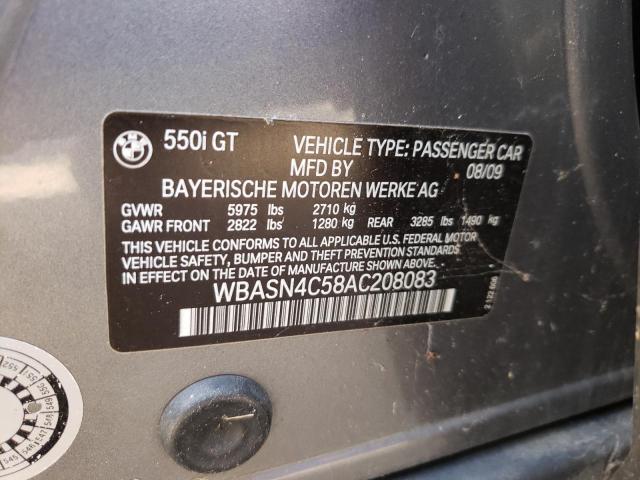 2010 BMW 550 GT WBASN4C58AC208083