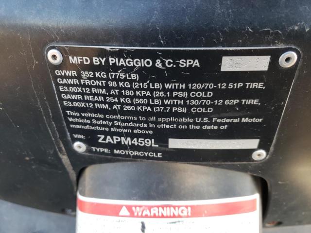 2012 VESPA GTS300 ZAPM459LXC5703370