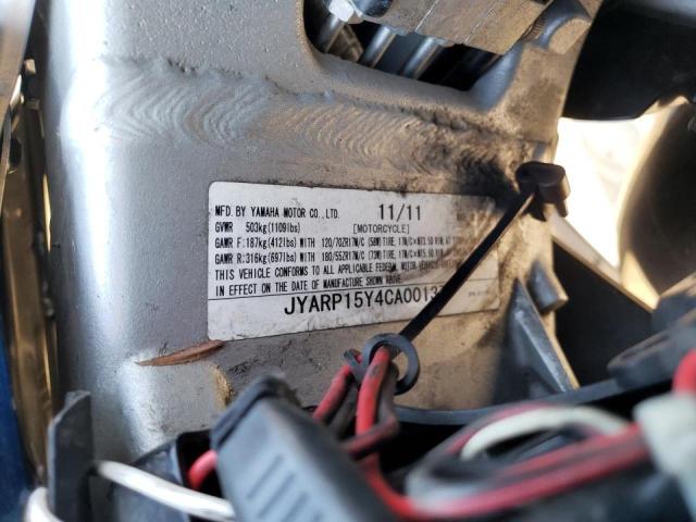 2012 YAMAHA FJR1300 AC JYARP15Y4CA001377