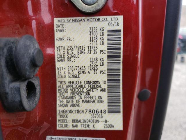 1N6BD0CT8GN780648 Nissan Frontier S 2016. Фото: 9