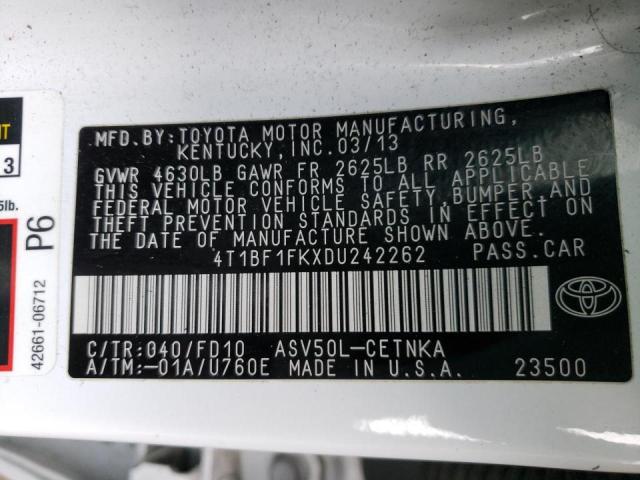 2013 TOYOTA CAMRY SE/L 4T1BF1FKXDU242262