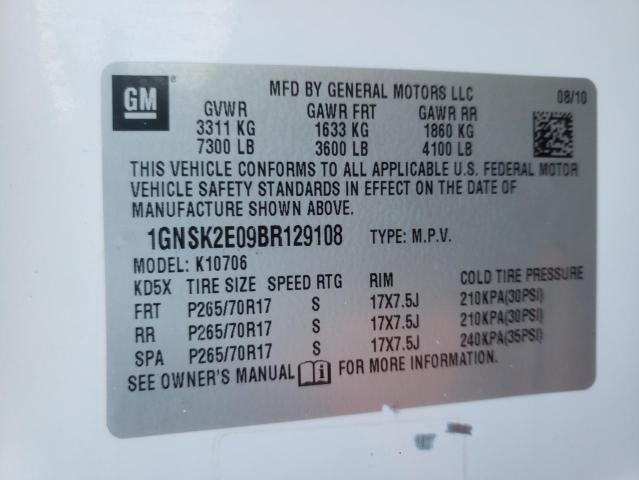 2011 CHEVROLET TAHOE SPEC 1GNSK2E09BR129108