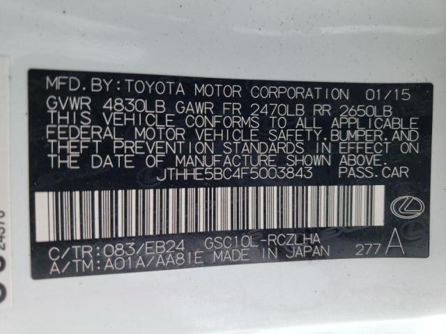 2015 LEXUS RC 350 JTHHE5BC4F5003843