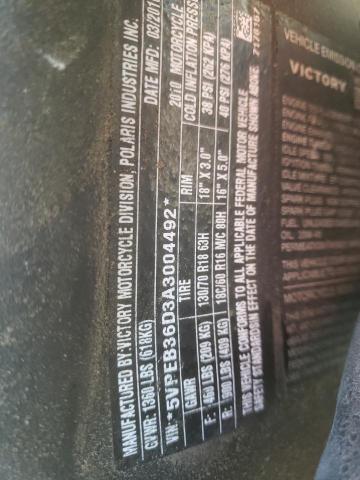 2010 VICTORY MOTORCYCLES CROSS ROAD 5VPEB36D3A3004492