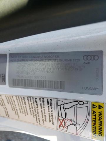 2015 AUDI TT TRUBFAFK0F1001017