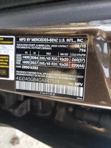 2016 MERCEDES-BENZ GLE 400 4M 4JGDA5GB4GA647598