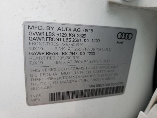 2019 AUDI Q3 WA1EECF38K1072775